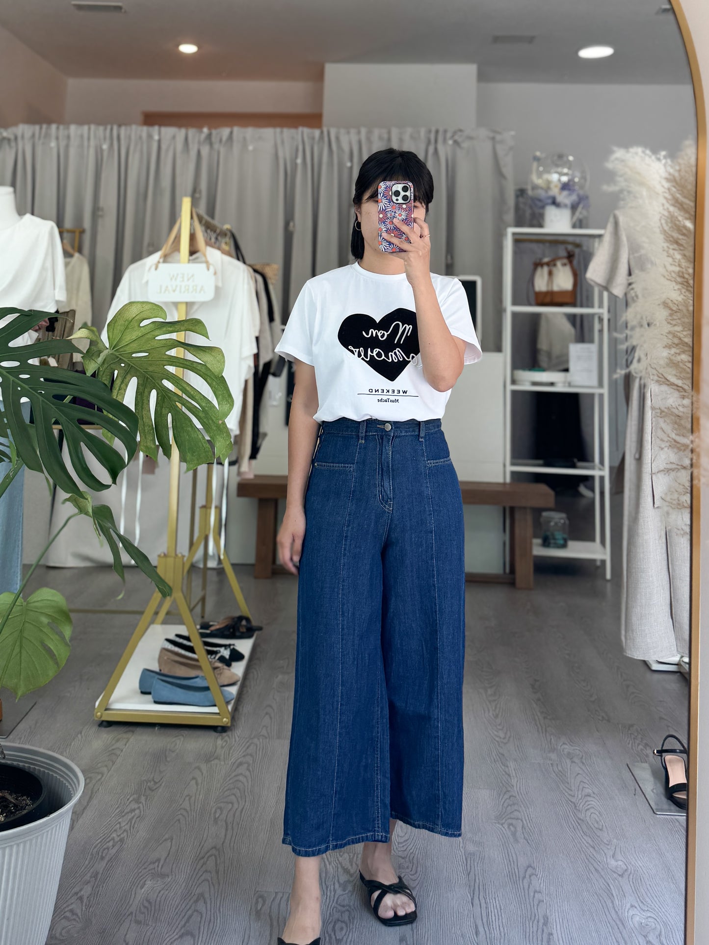 Linen Denim Front Seam Pocket Pants - AdoreMeU