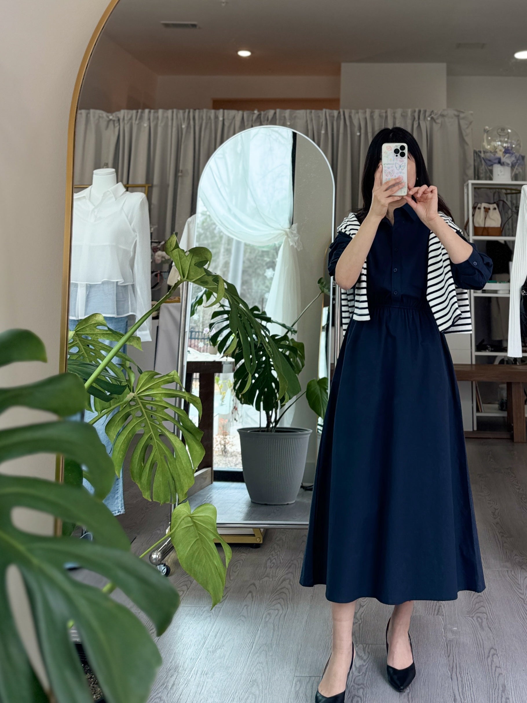 Plaine Shirt Dress - AdoreMeU