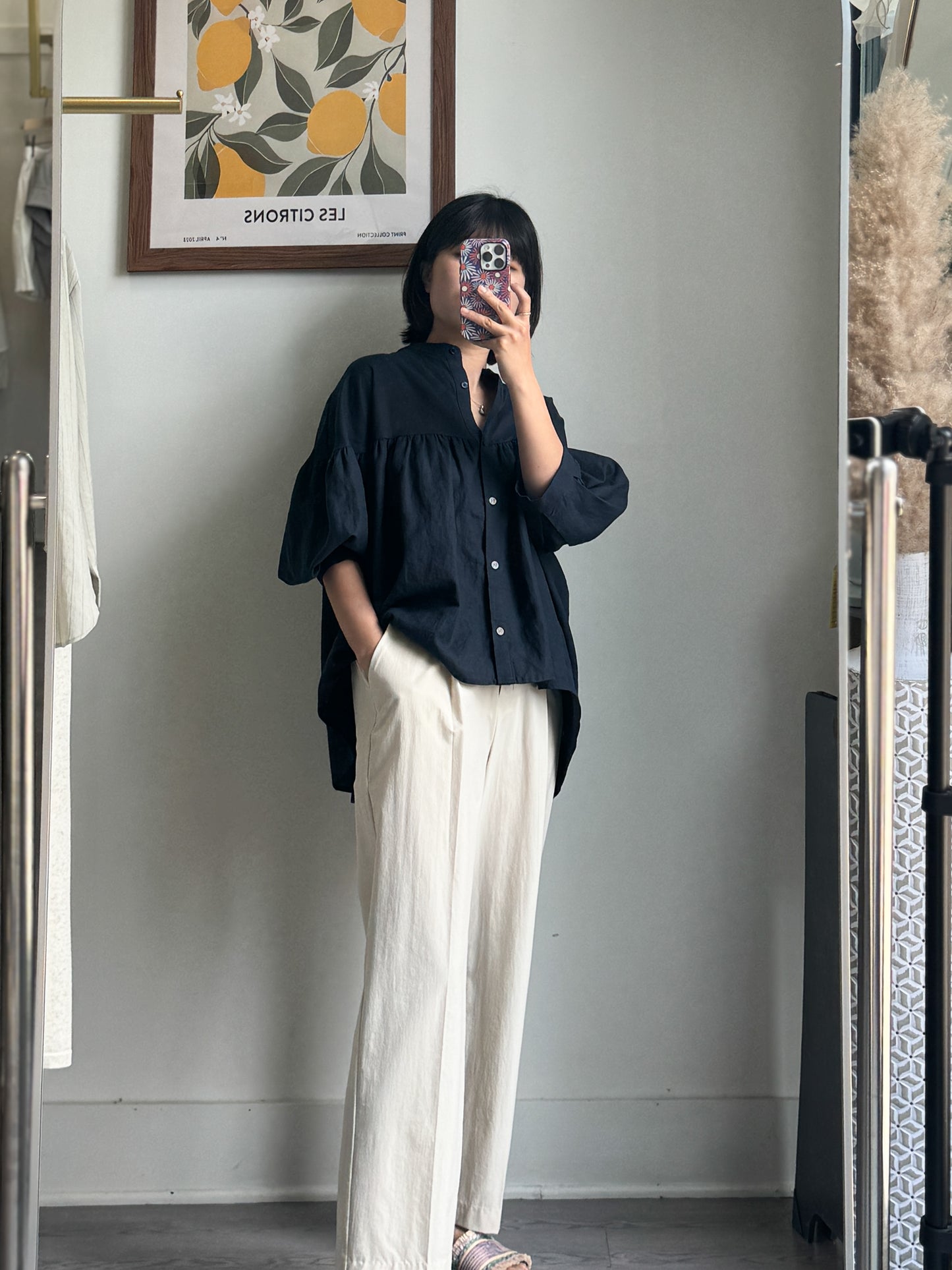 China Collar Linen Blouse (~5/12)