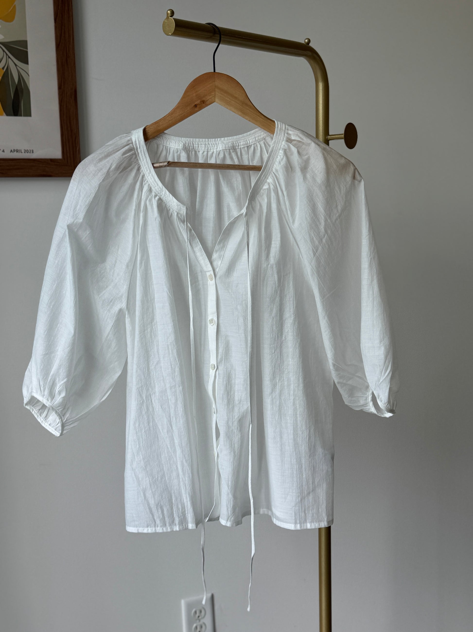 Tie-Neck Balloon Sleeve Blouse - AdoreMeU