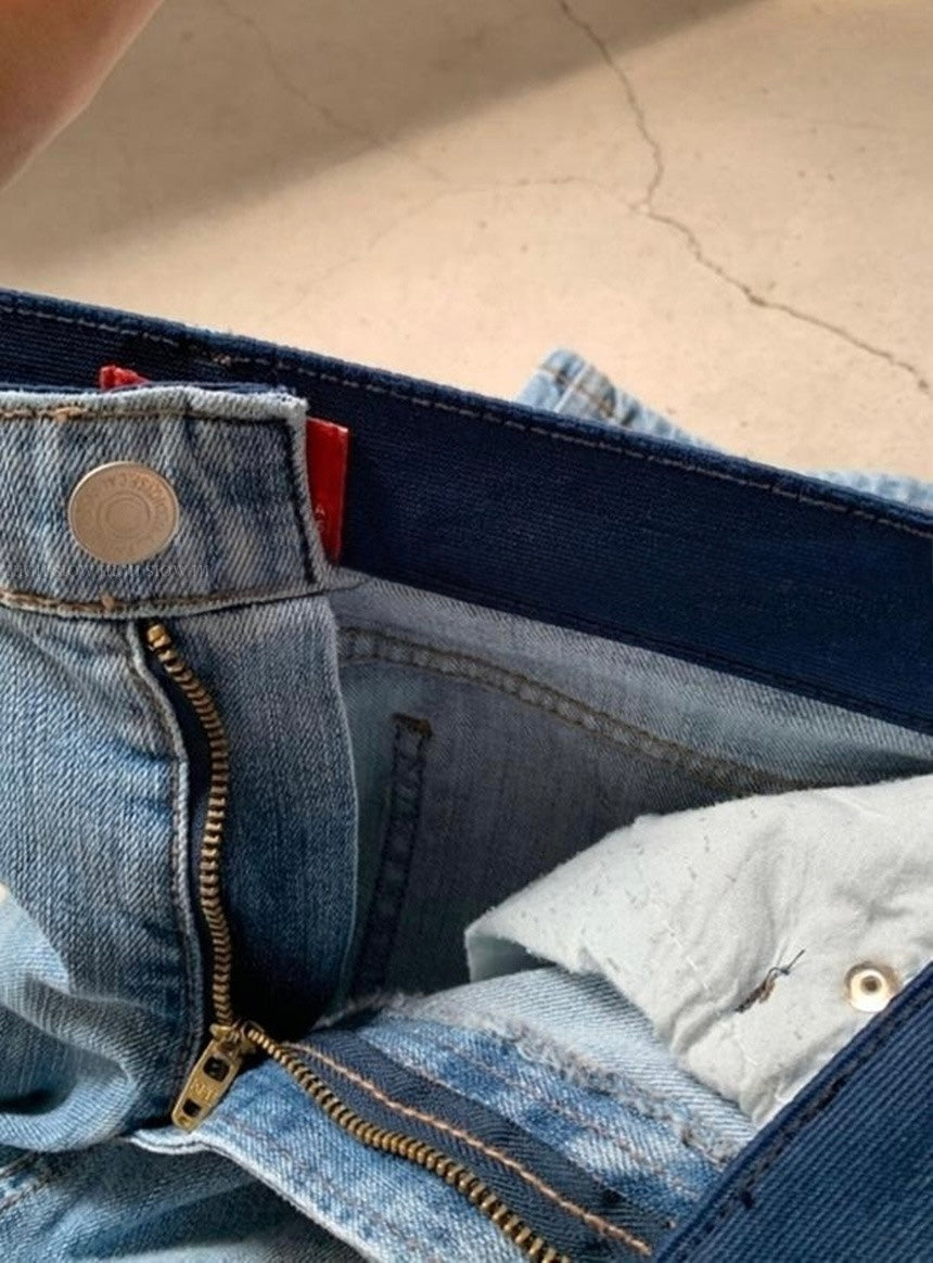 *Hidden Banding Straight Denim