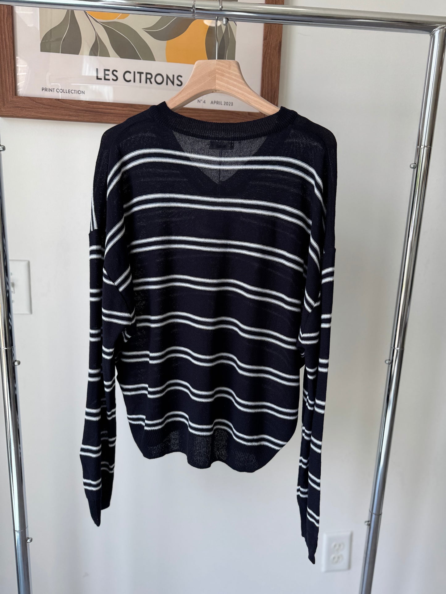 Stripe V neck Knit Top(~9/1) - AdoreMeU