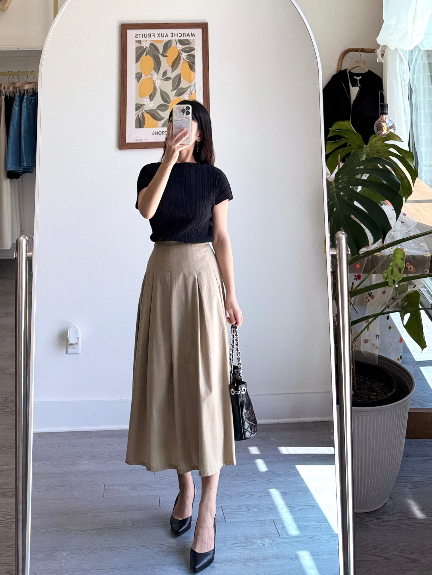 Pintuck Flare Skirt - AdoreMeU