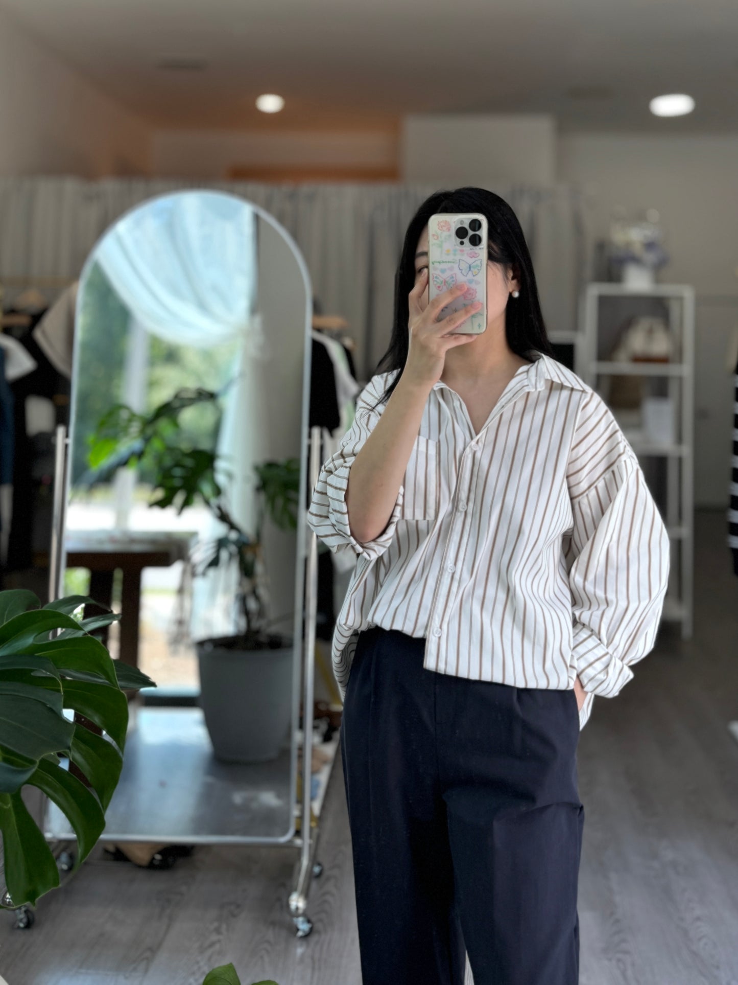 Fall Striped Button-Down Shirt(~9/8)