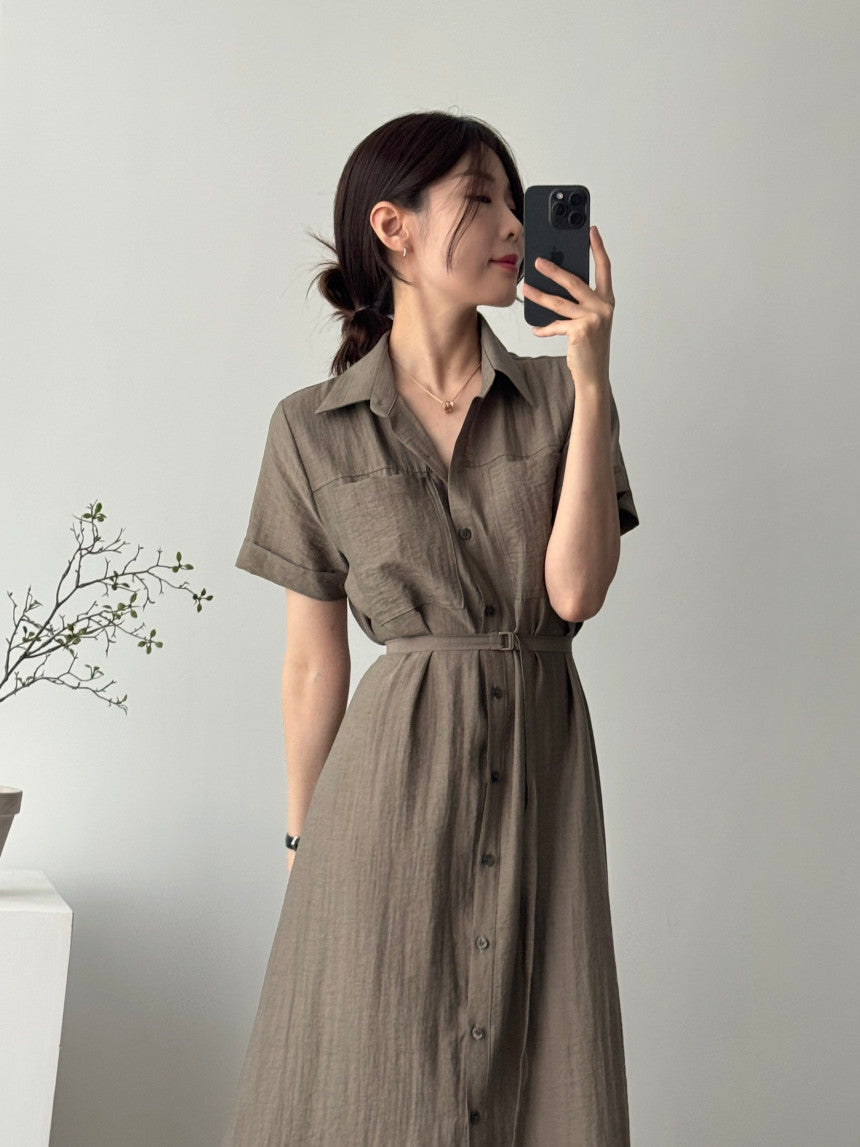 * Linen Pocket Dress