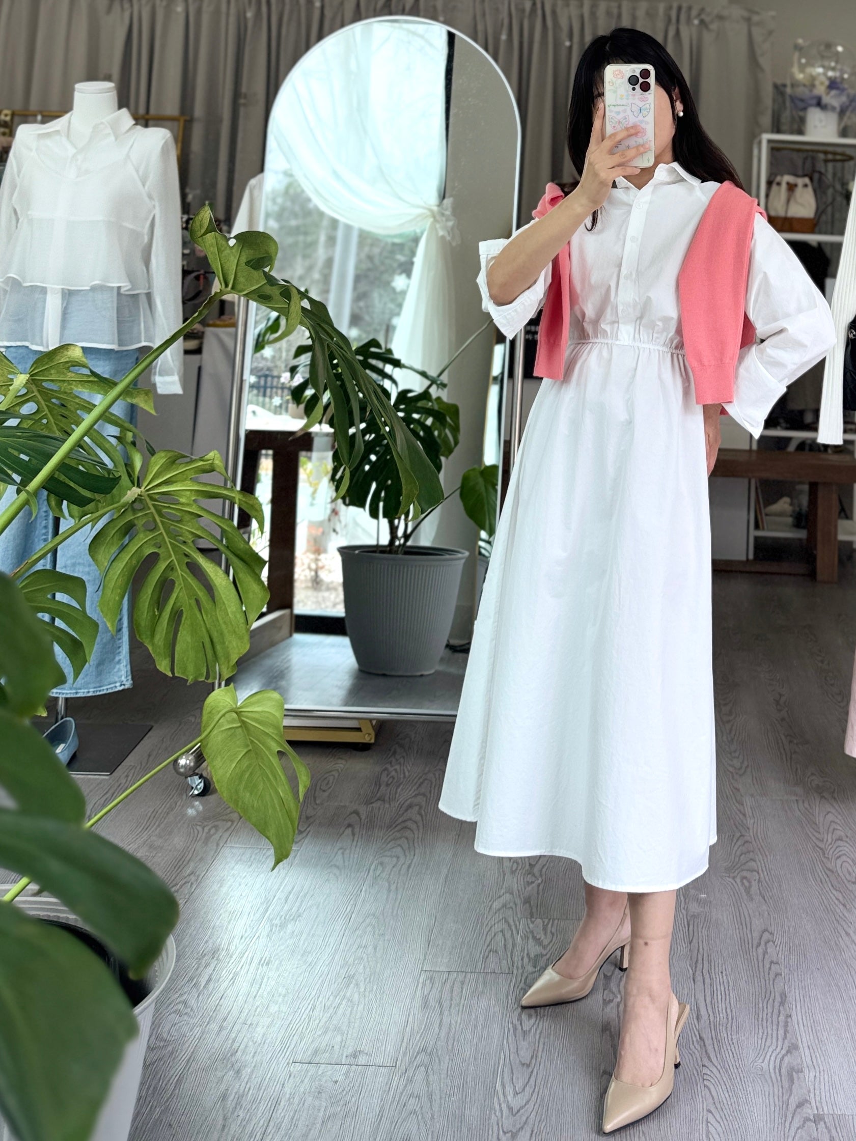 Plaine Shirt Dress - AdoreMeU