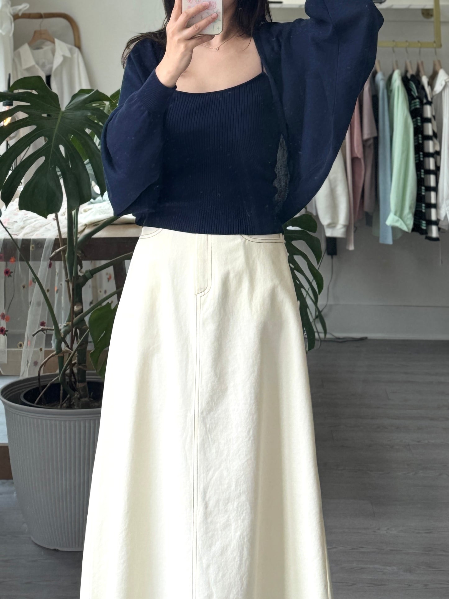 Cardigan and Tank Top Knit Set