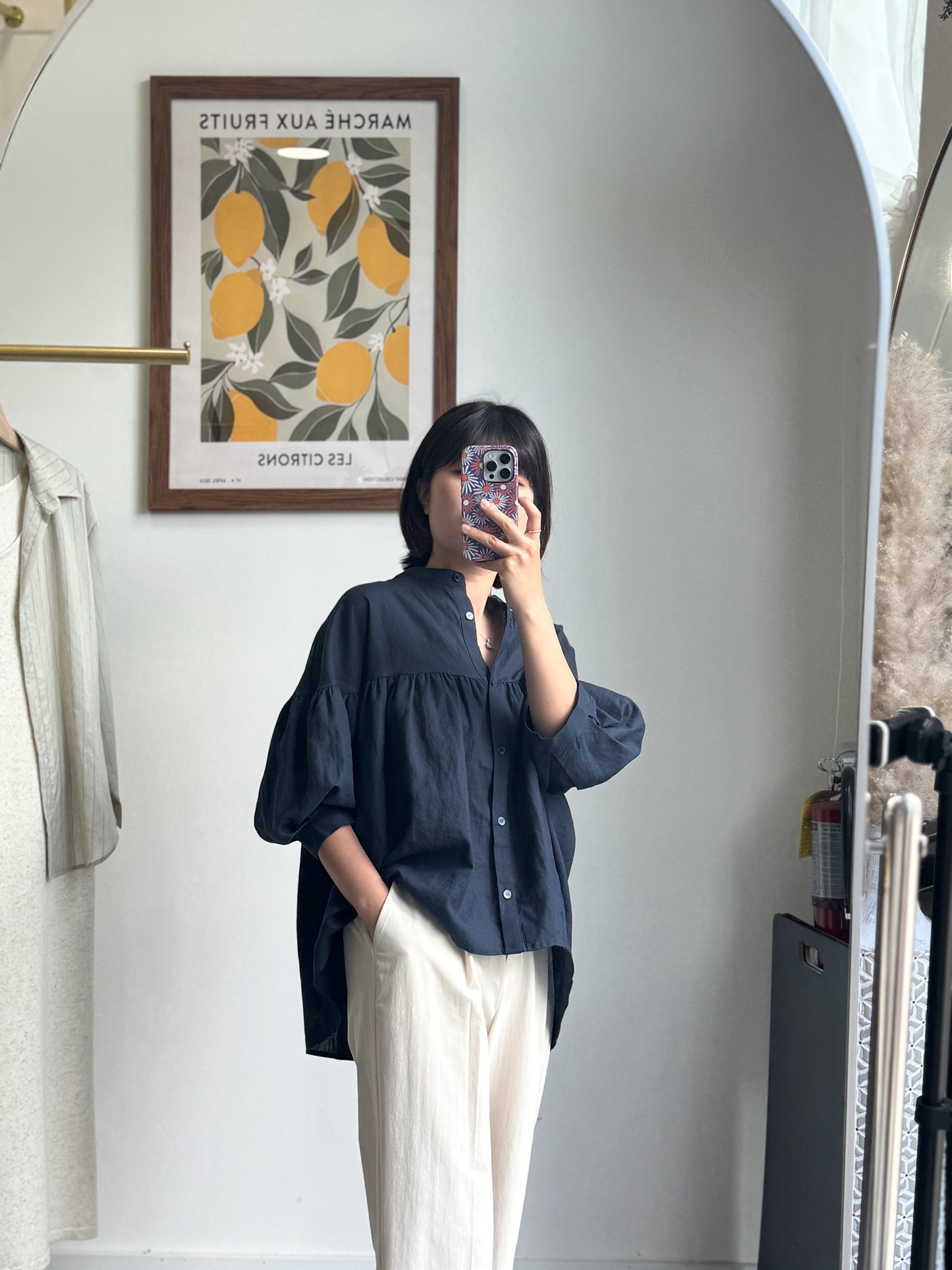 China Collar Linen Blouse (~5/12)