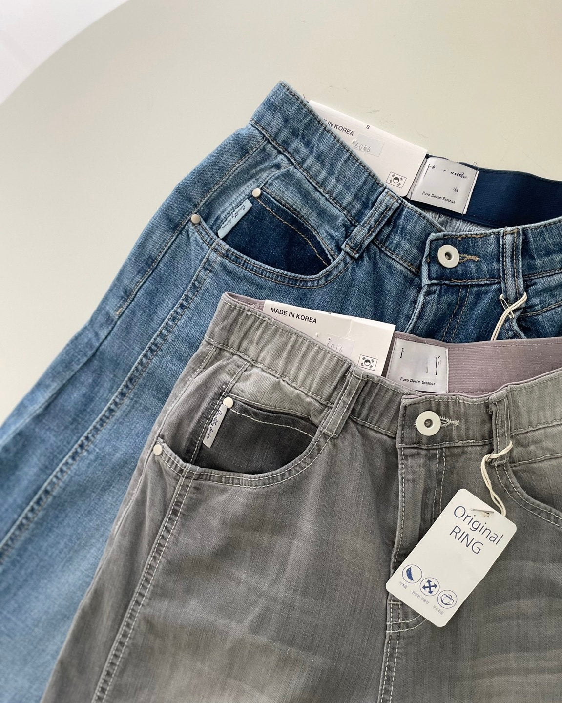 Banding Wide Denim (Gray)
