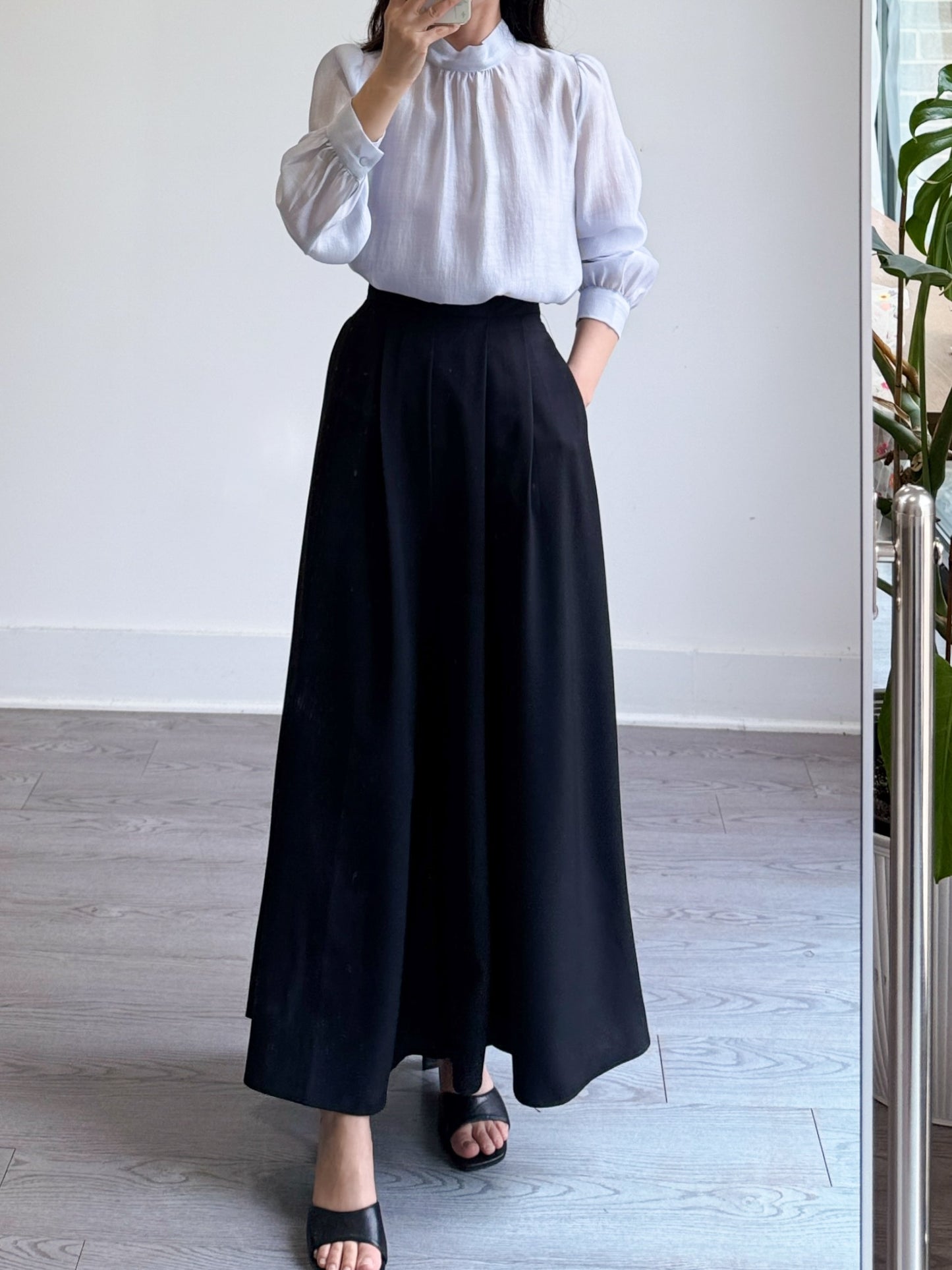 Pintuck Wide Slacks (~5/12)