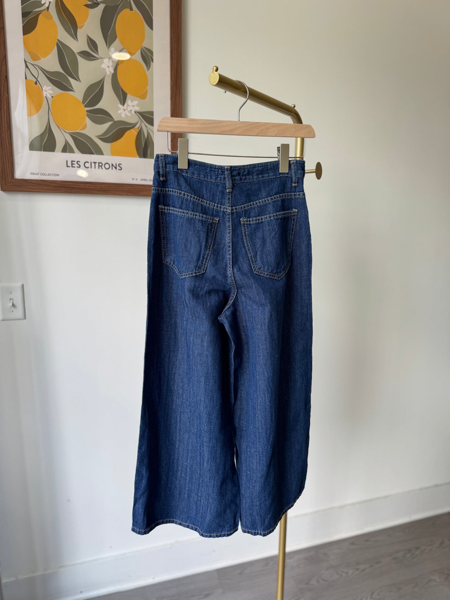 Linen Denim Front Seam Pocket Pants - AdoreMeU