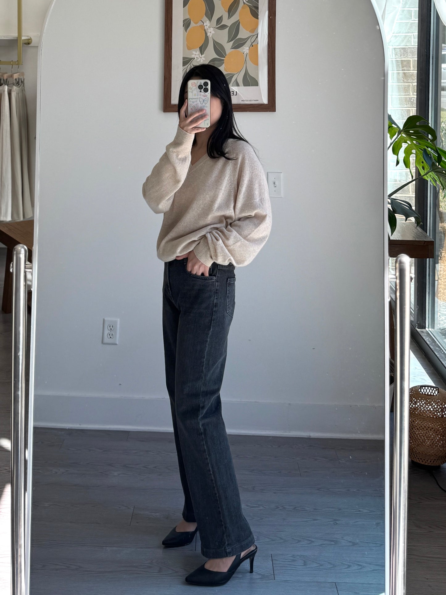 Gray Wide Straight Denim - AdoreMeU