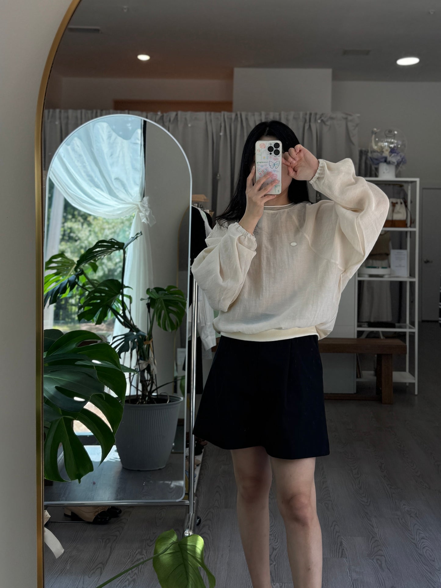 Airy Sheer Pullover Top(~9/8)