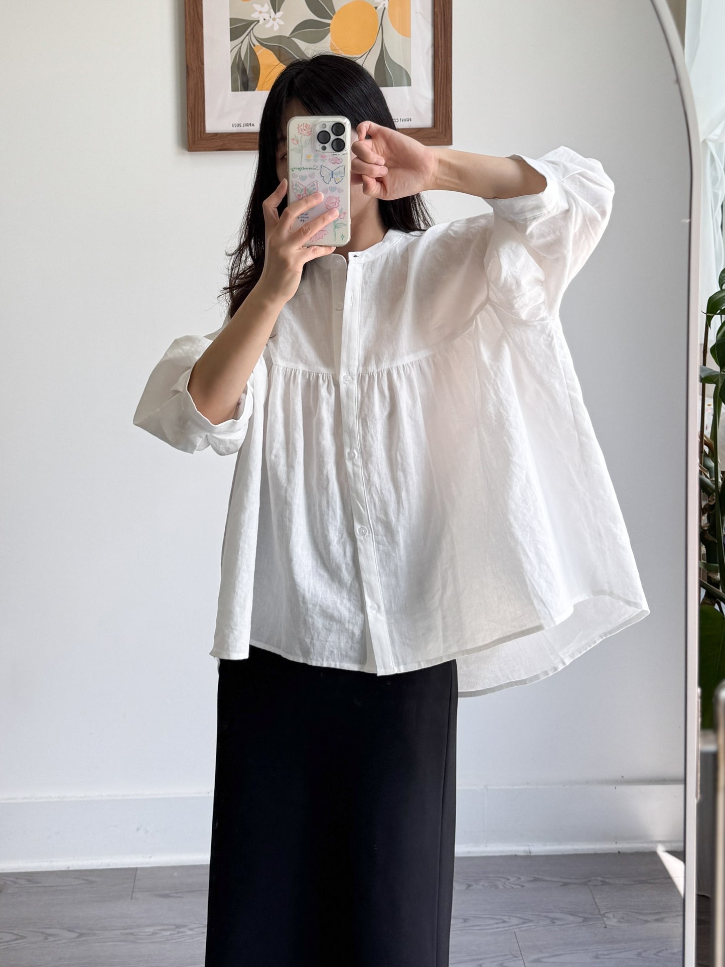 China Collar Linen Blouse (~5/12)