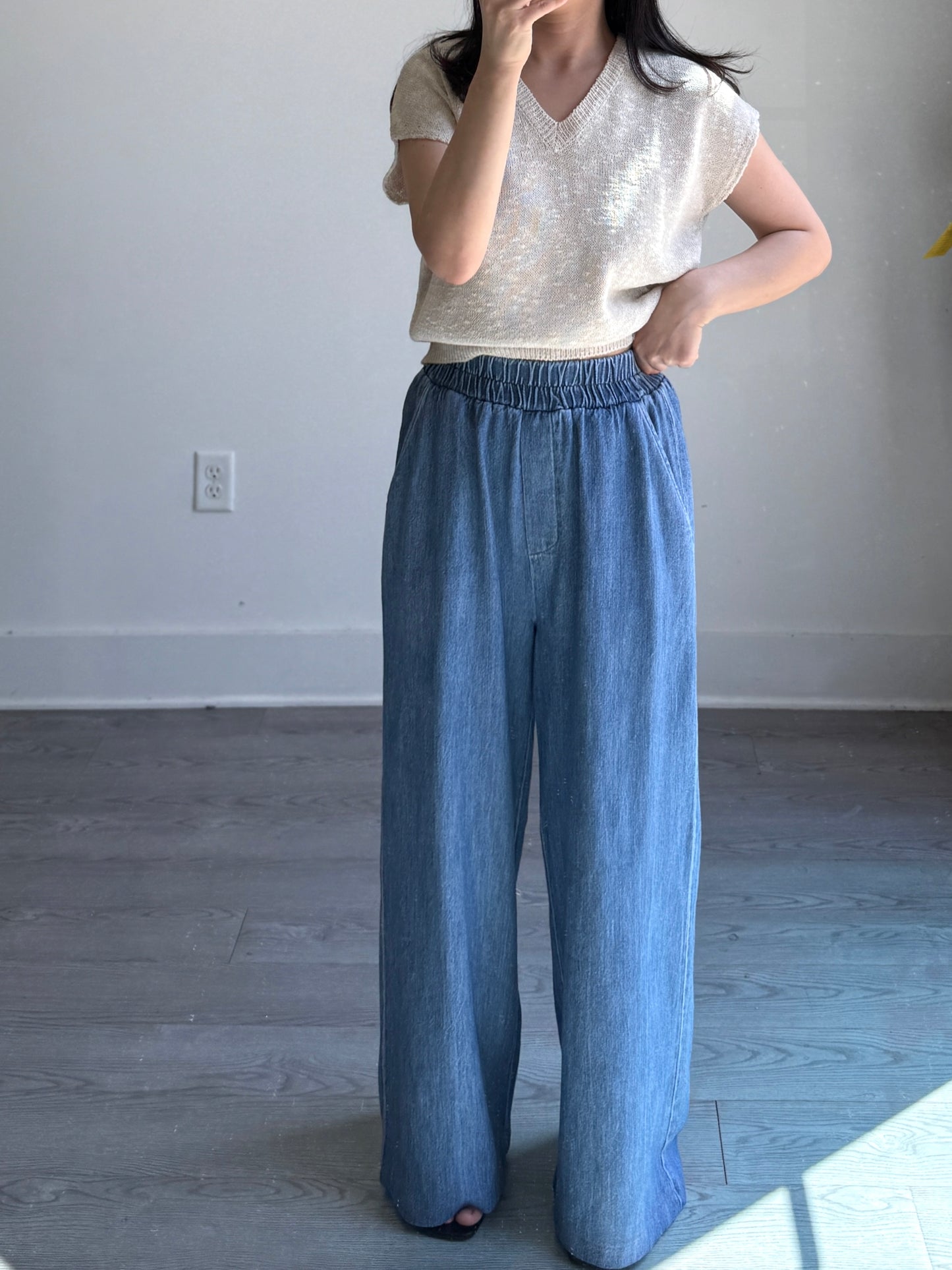 Banding Wide Denim Pants(~9/1) - AdoreMeU