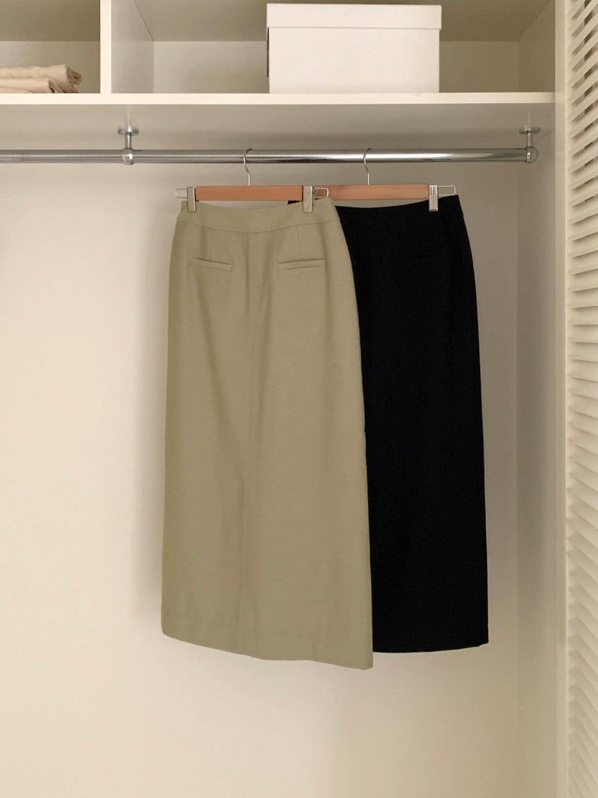* Linen Blend Skirt