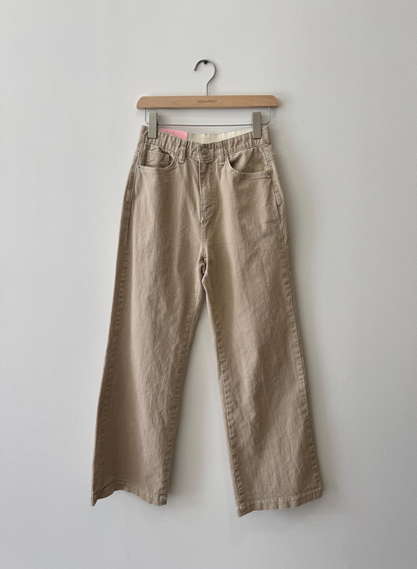 712 Banding Straight Wide Pants/Beige