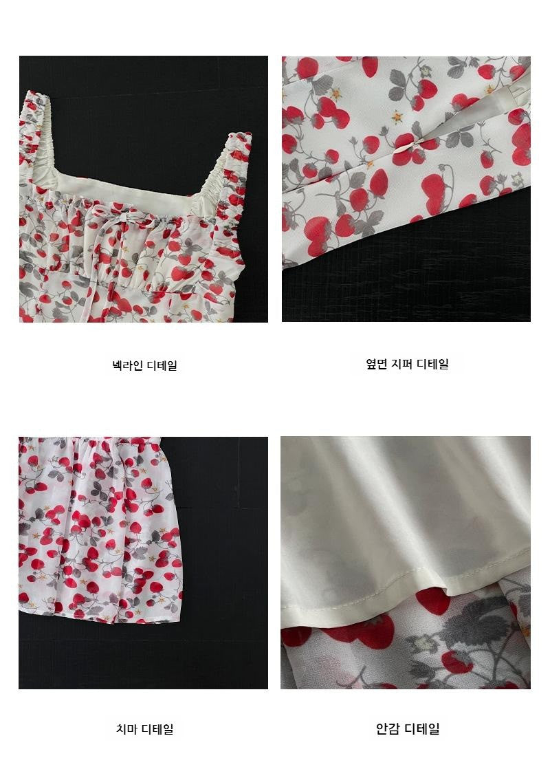 * Floral Tie-Strap Maxi Dress