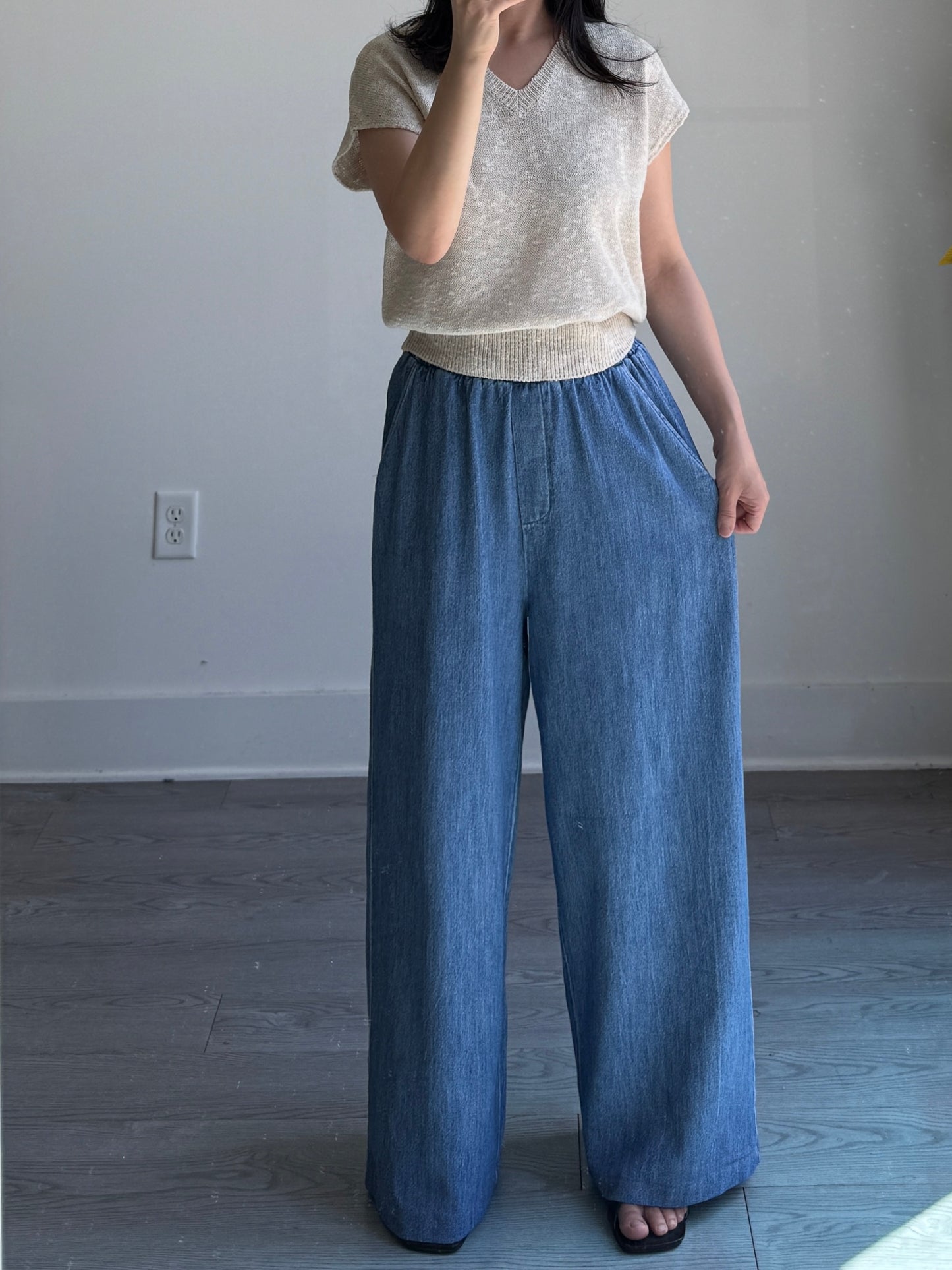 Banding Wide Denim Pants(~9/1) - AdoreMeU
