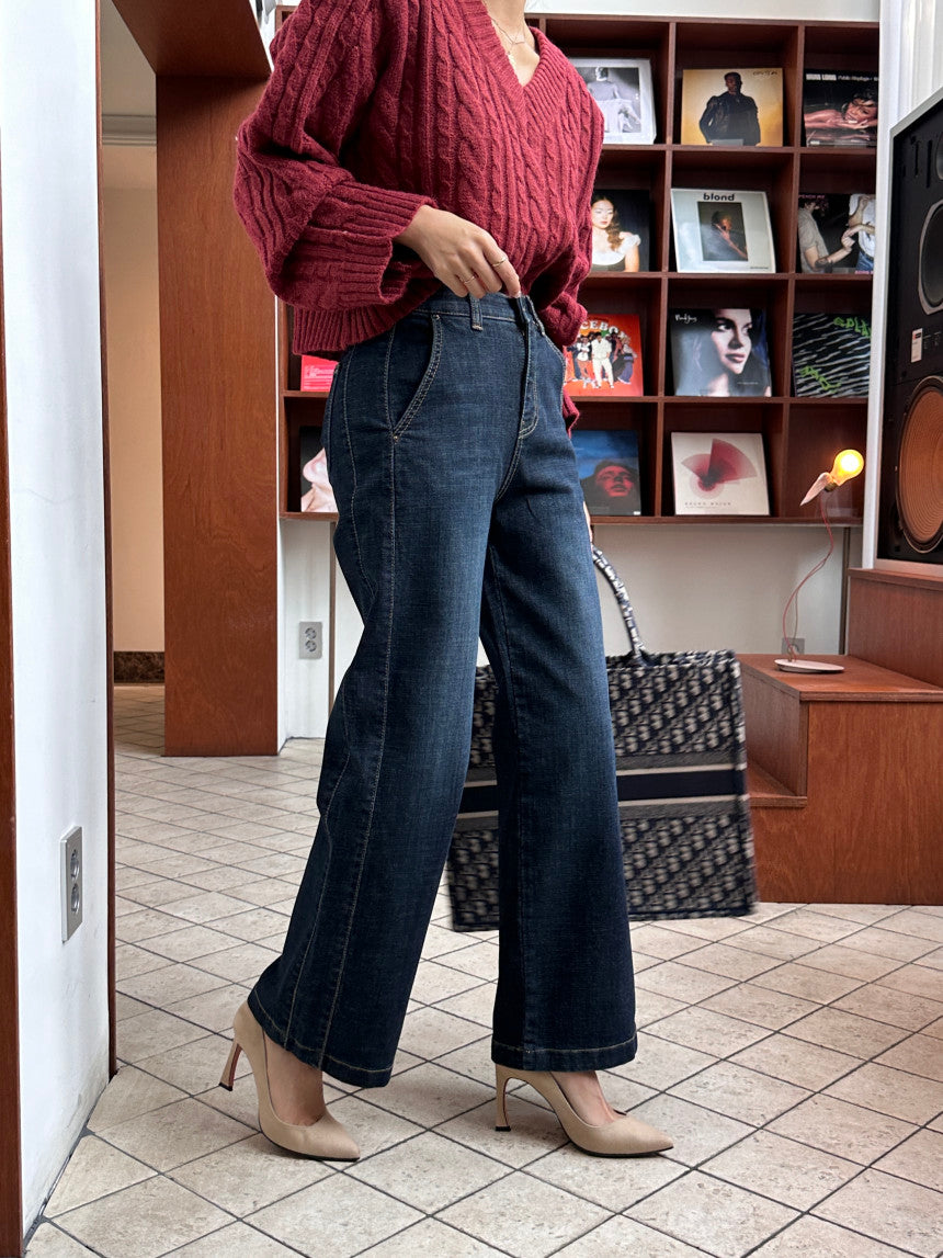 613 Fleece Lined Wide Denim