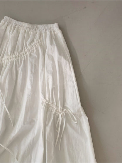 * Shirring Detail Flare Skirt