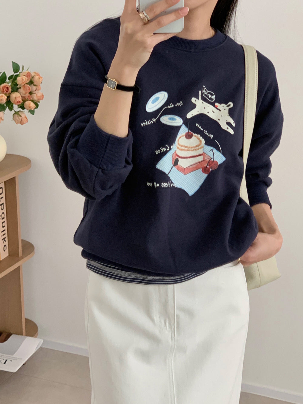 *Picnic Print Sweatshirt