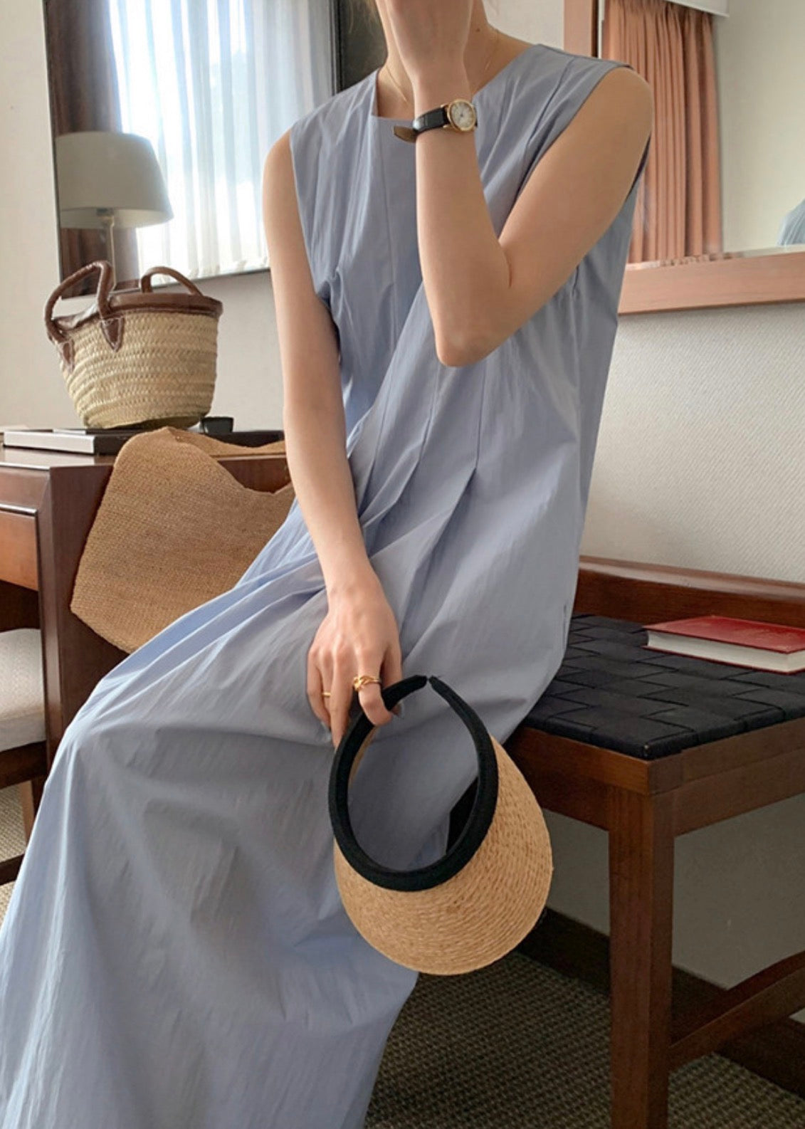 * Plain Pintuck Dress