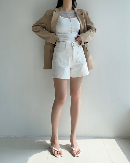 * High Band Front Pocket Shorts