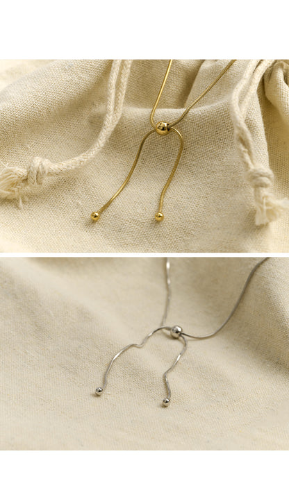 14KGP Slim Ball Tie Necklace - AdoreMeU