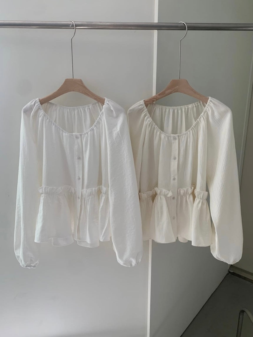 * Luna Shirring Frill Blouse