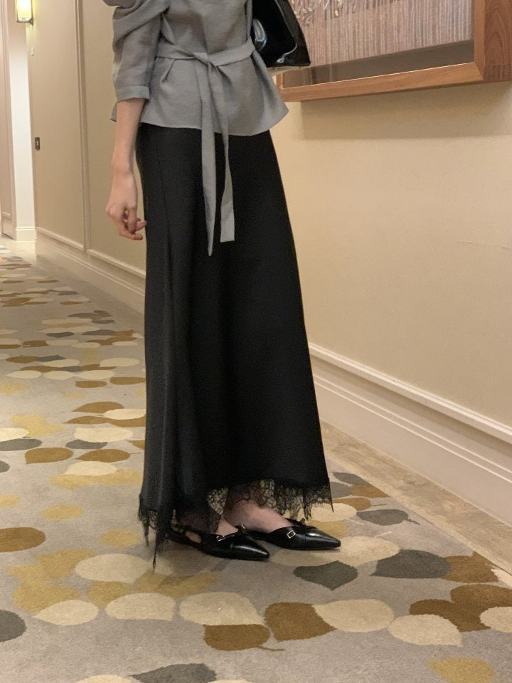 * Lace Silk Skirt
