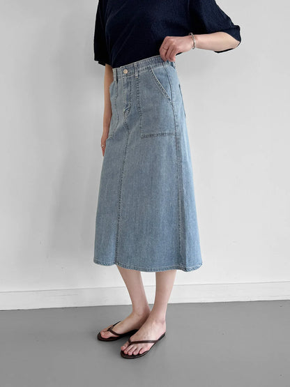 Front Pocket Denim Skirt(~7/6)