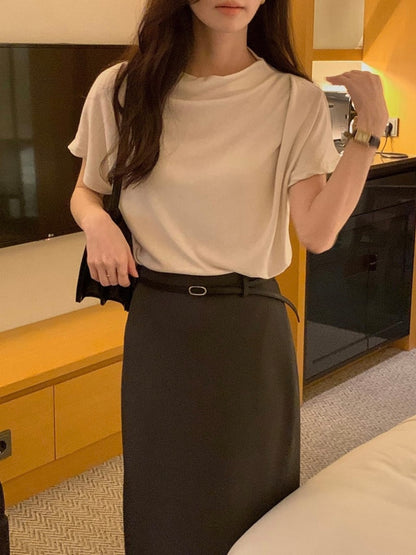 *  Elise Mock Neck Top