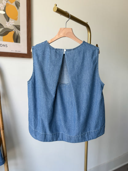 A-Line Tank & Soft Denim Shorts Set - AdoreMeU