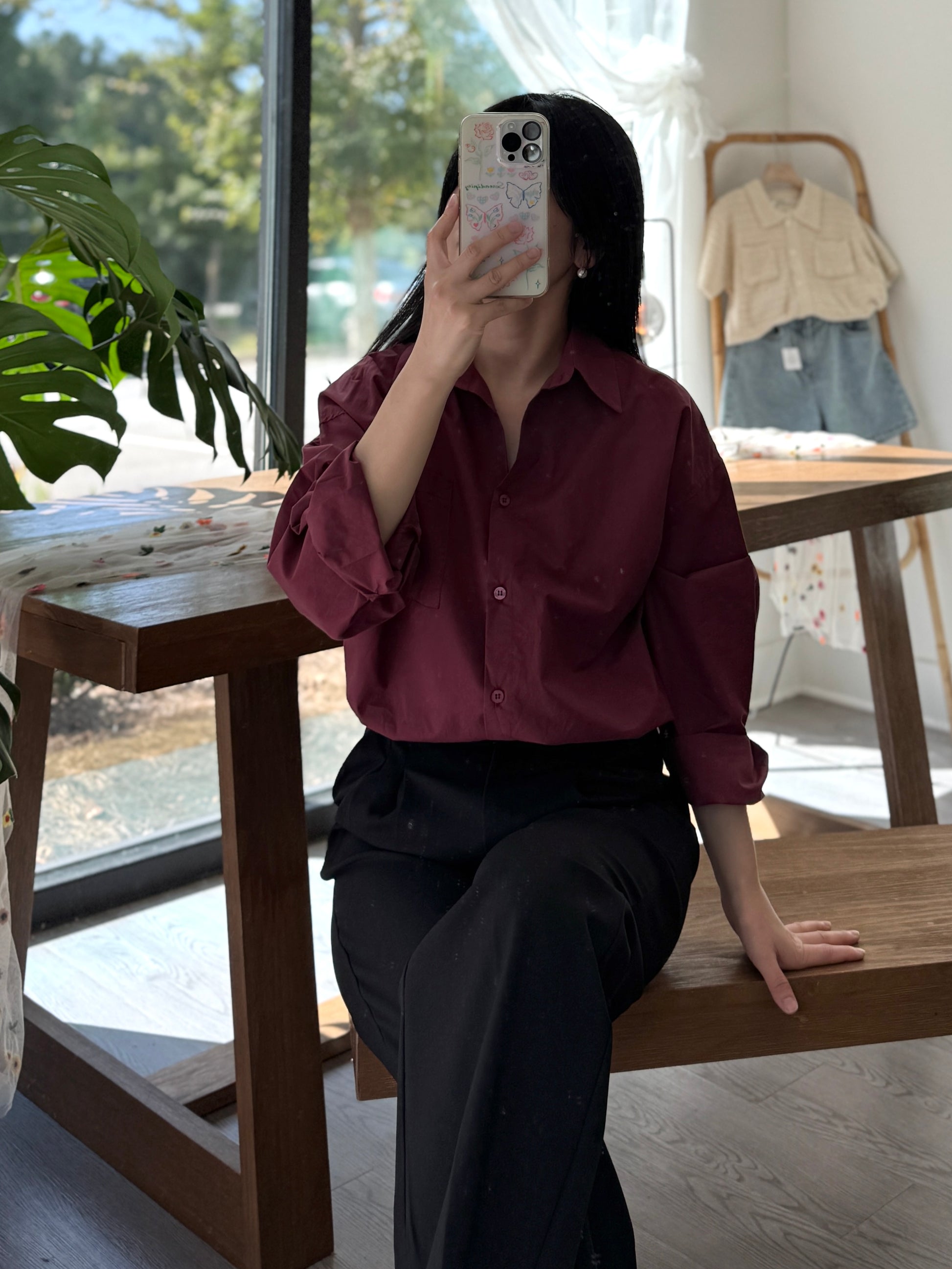 Oversized Solid Fall Shirt - AdoreMeU