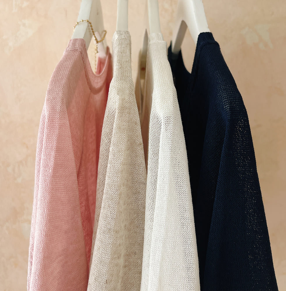 * Linen Raglan Knit Cardigan