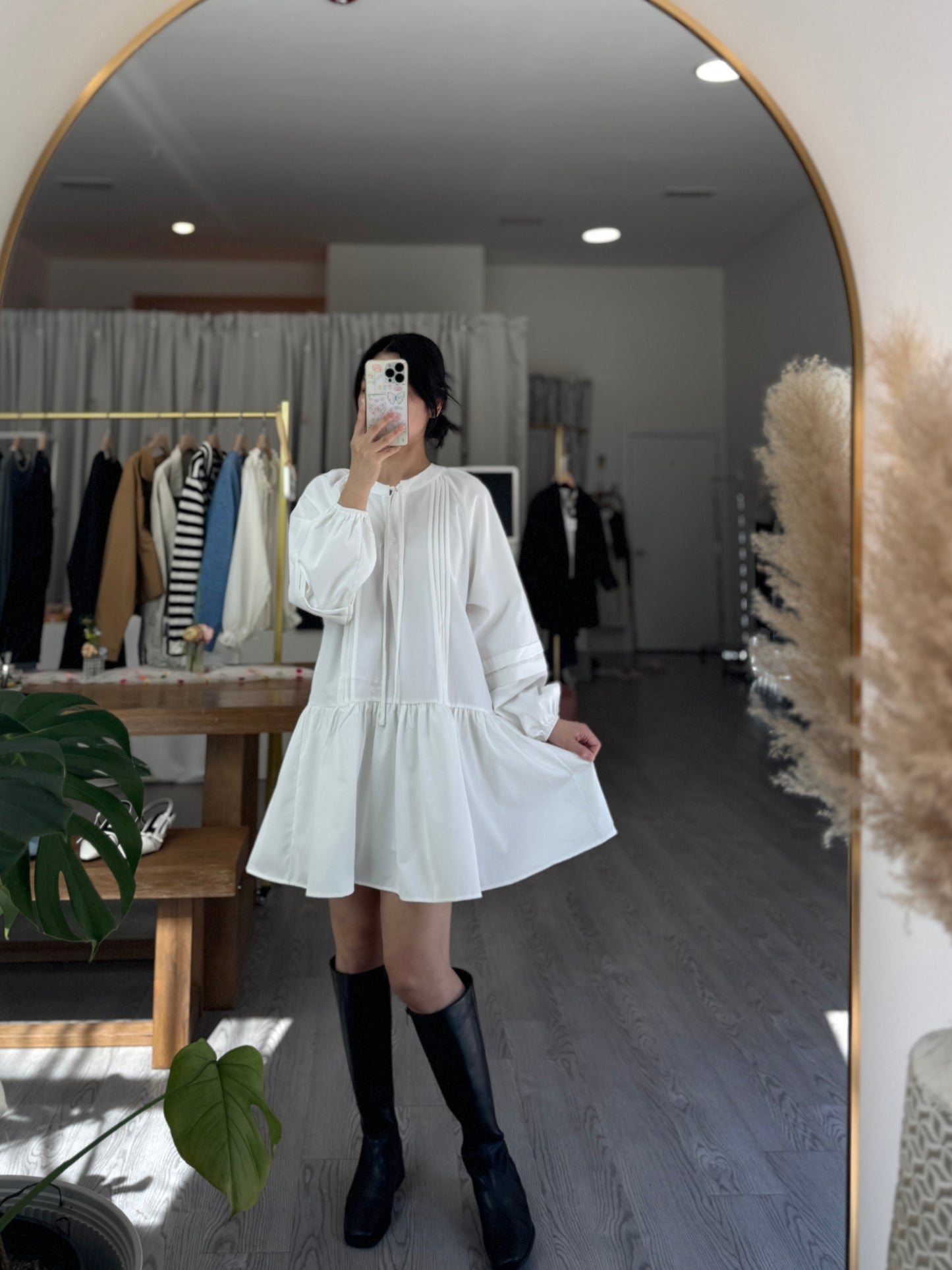 Leuin Pintuck Mini Dress(~10/8)