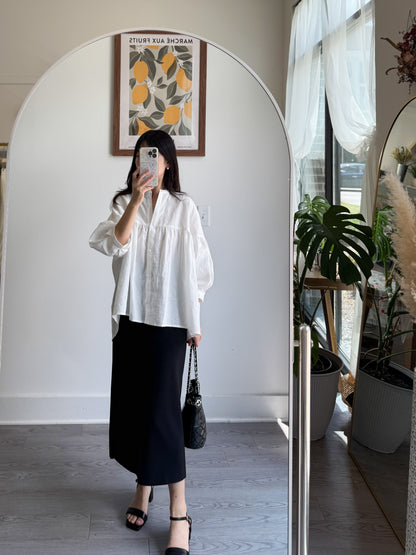 China Collar Linen Blouse - AdoreMeU