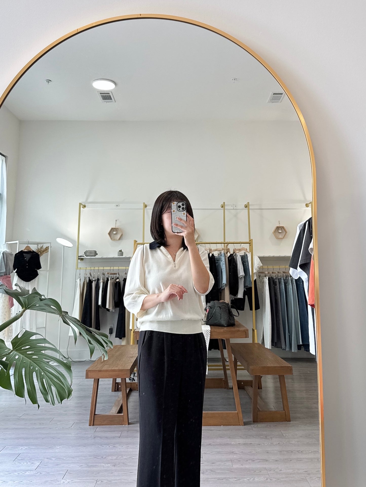 Contrast Collar Knit