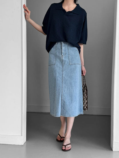 Front Pocket Denim Skirt(~7/6)