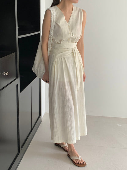 * Dove Sleeveless Maxi Dress
