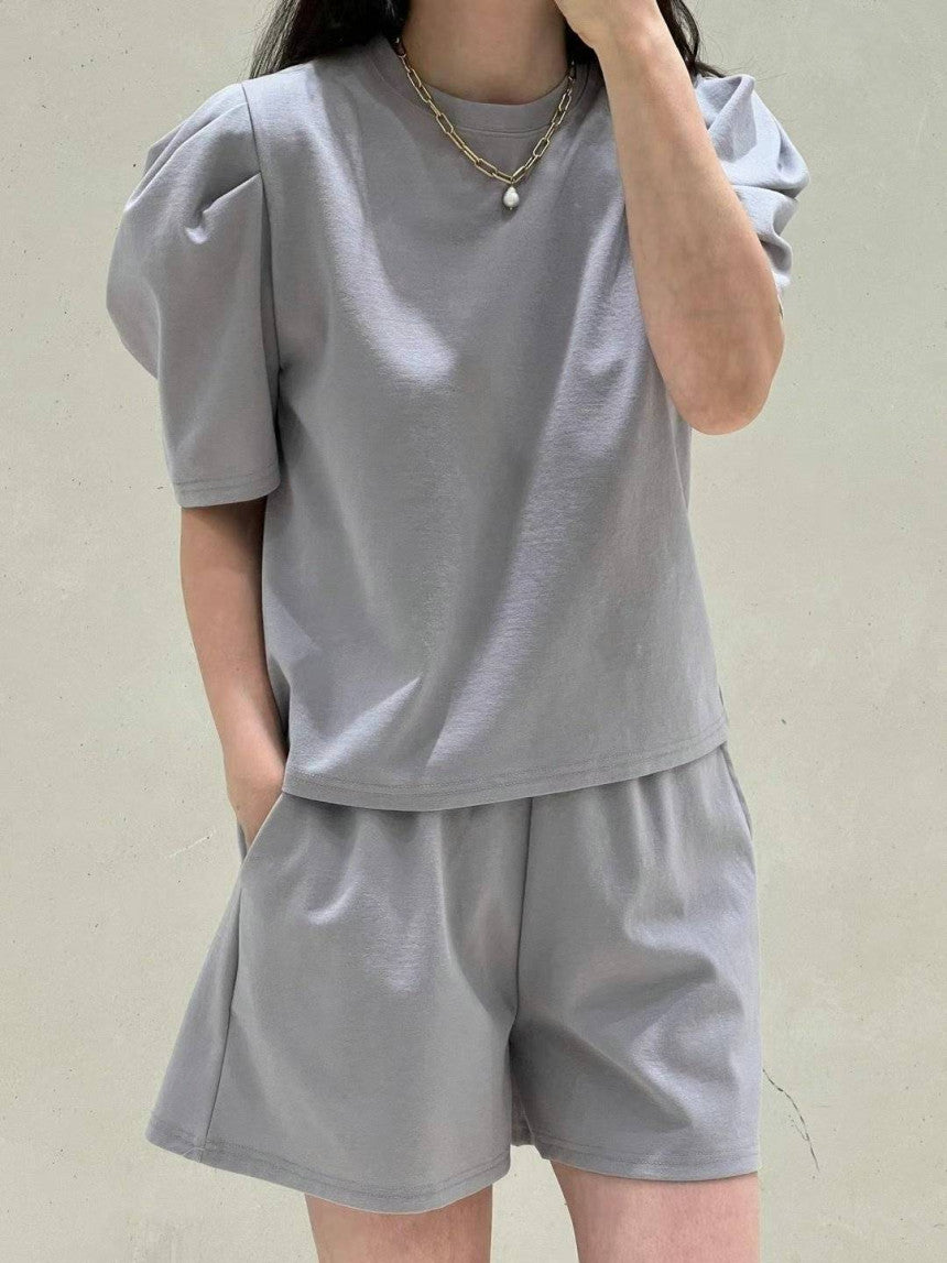 * Puff Sleeve Two-Piece Set