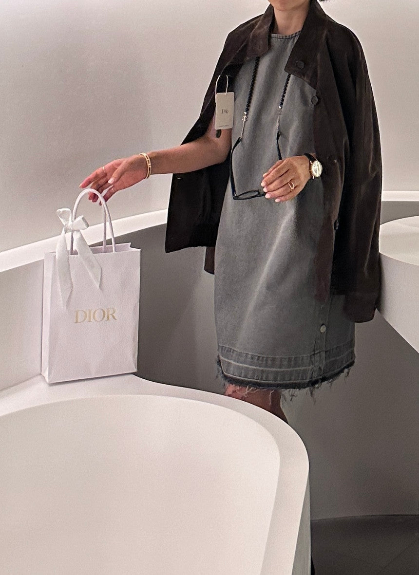 * Button Denim Dress