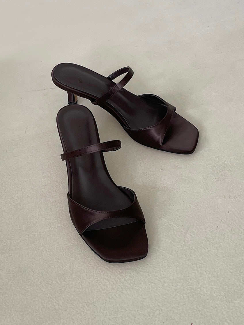Square Toe Strap Mule Sandals