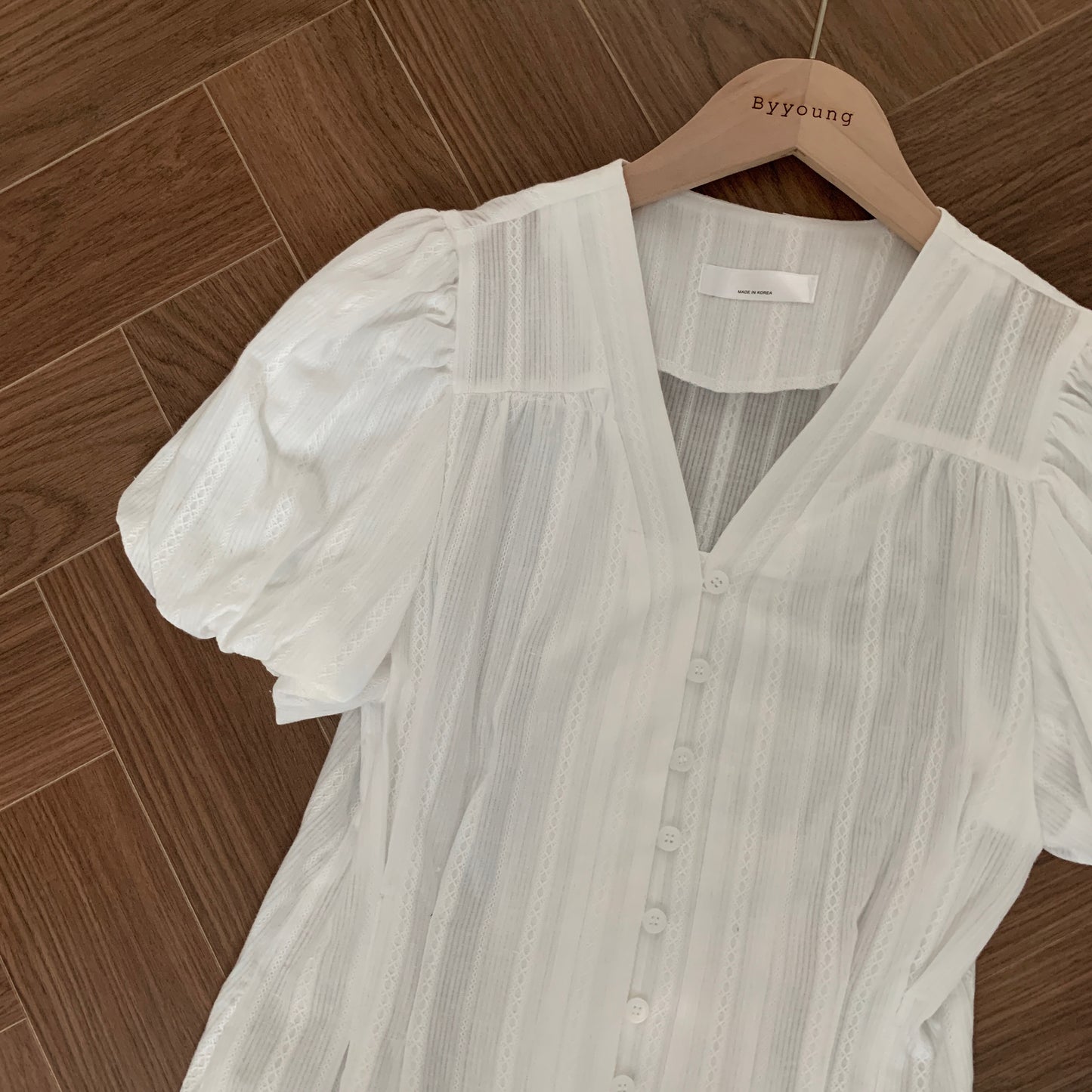 * Cotton Lace Puff Blouse