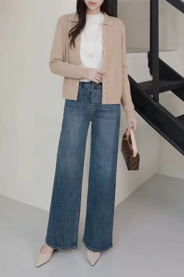 Cat Distressed Wide Denim (~10/25)