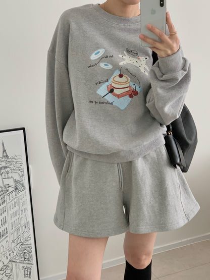 *Picnic Print Sweatshirt