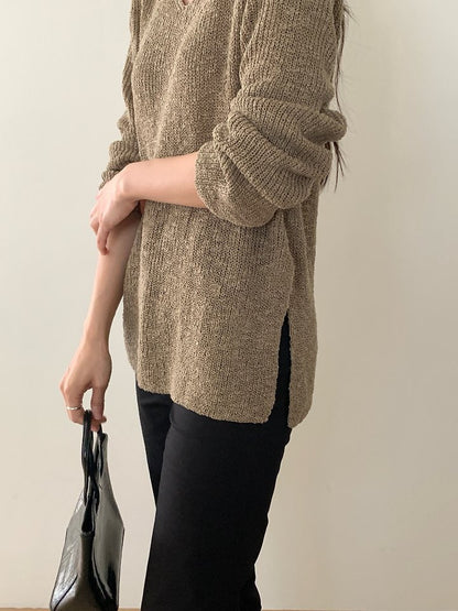Slit Loose Knit Sweater(~10/18)