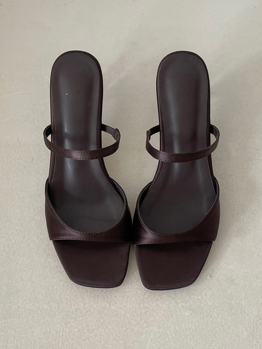 Square Toe Strap Mule Sandals