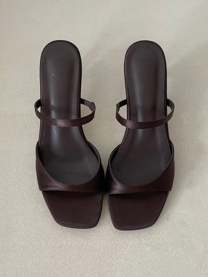 Square Toe Strap Mule Sandals